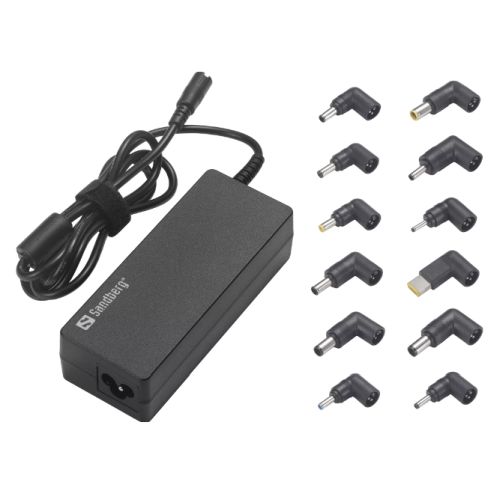 Sandberg Universal 90W Laptop PSU, 15-20V/6A Max, 12 Adapters, Auto Select, UK & EU Power Cables, 5 Year Warranty-PCR Business Solutions Ltd